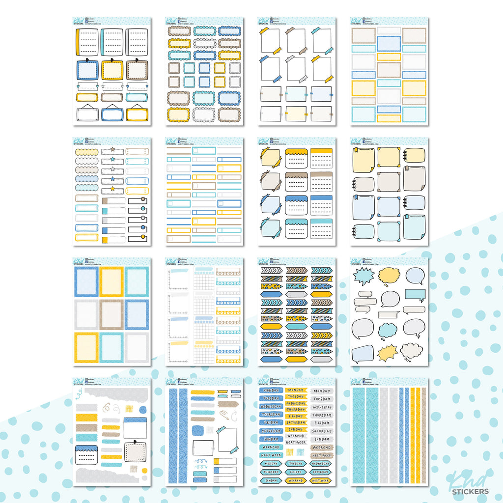 16 Sheets - Monthly Functional Planner Sticker Kit - Summer - Planner Stickers - Kit 4816