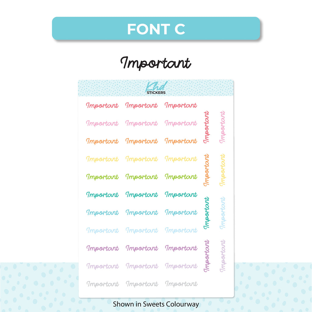 Important Script Planner Stickers