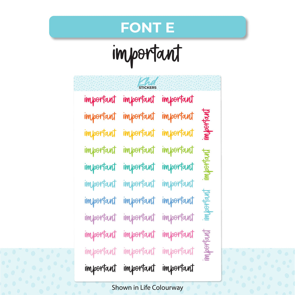 Important Script Planner Stickers