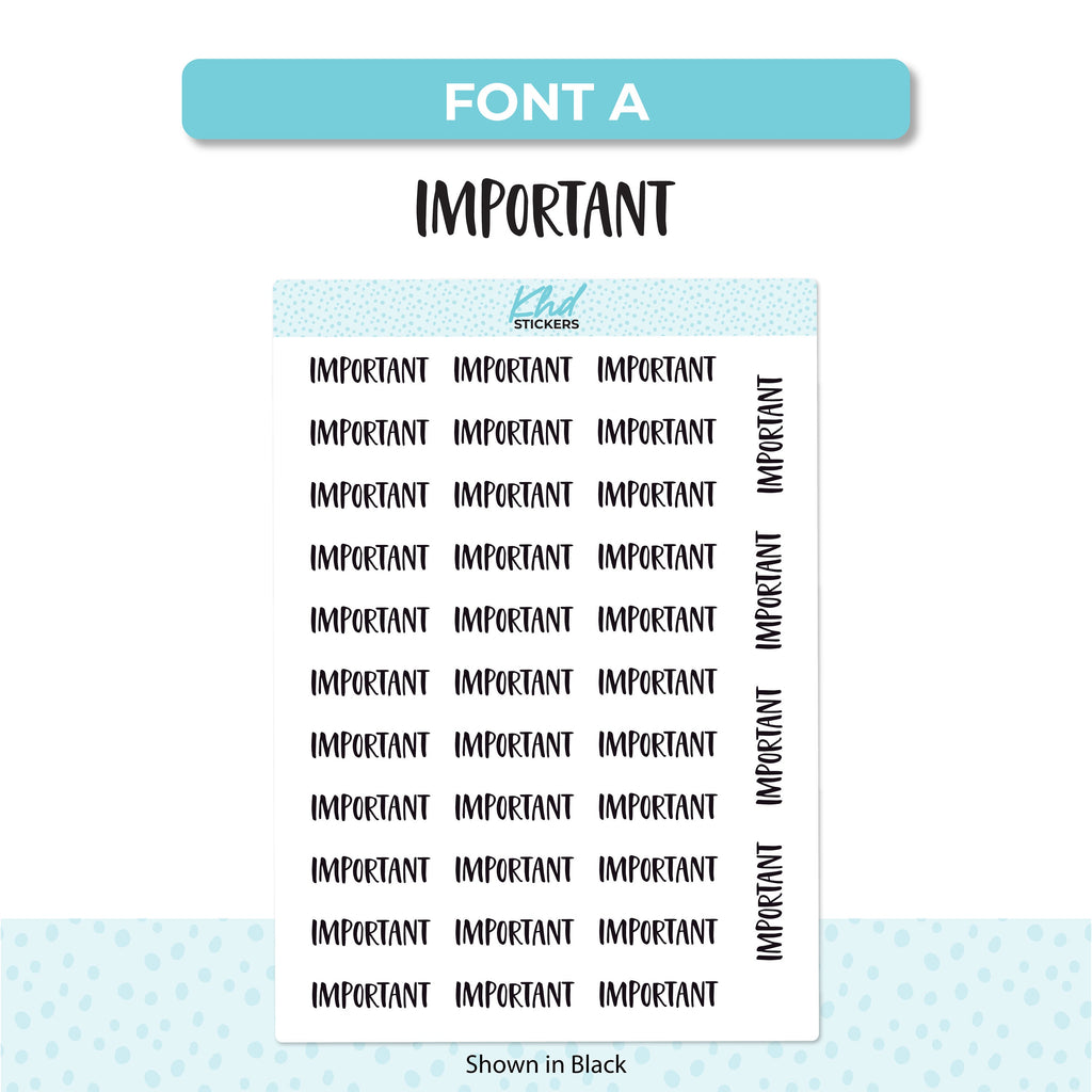 Important Script Planner Stickers