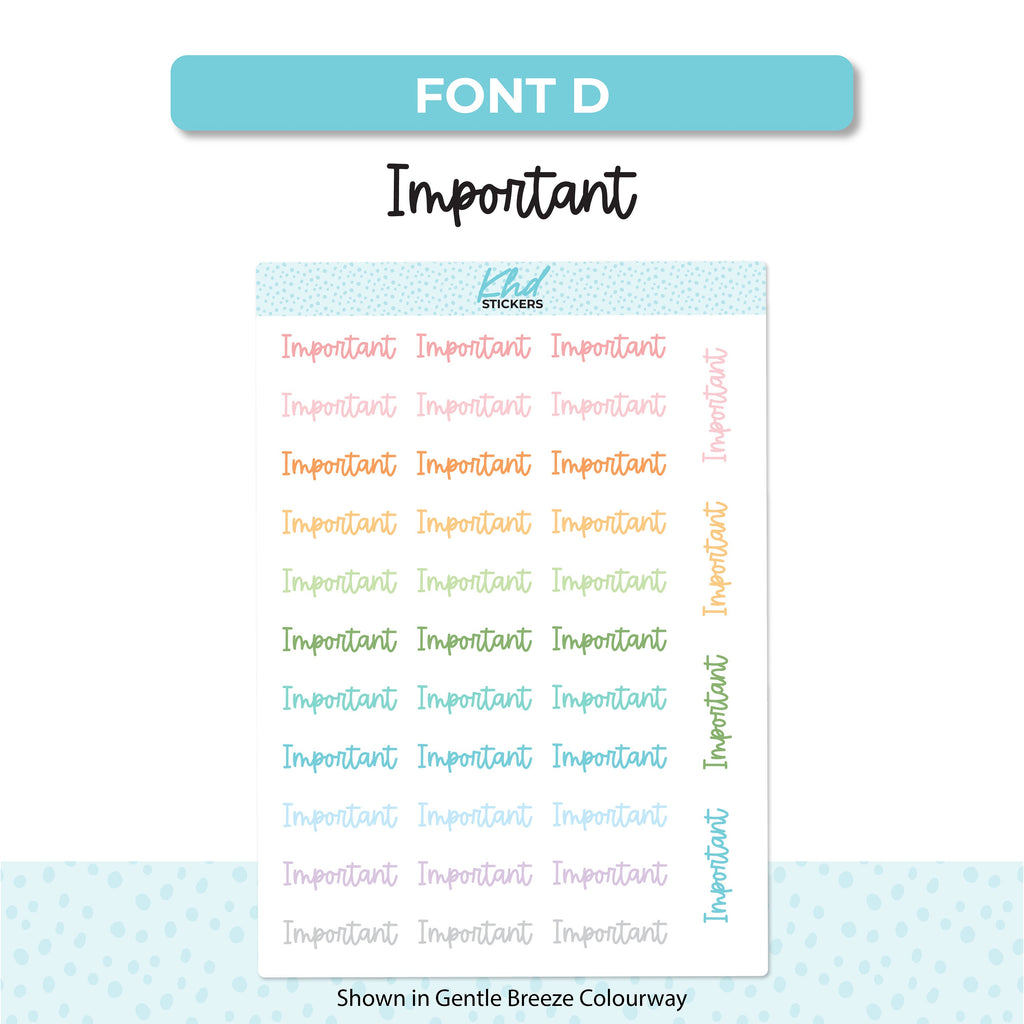 Important Script Planner Stickers