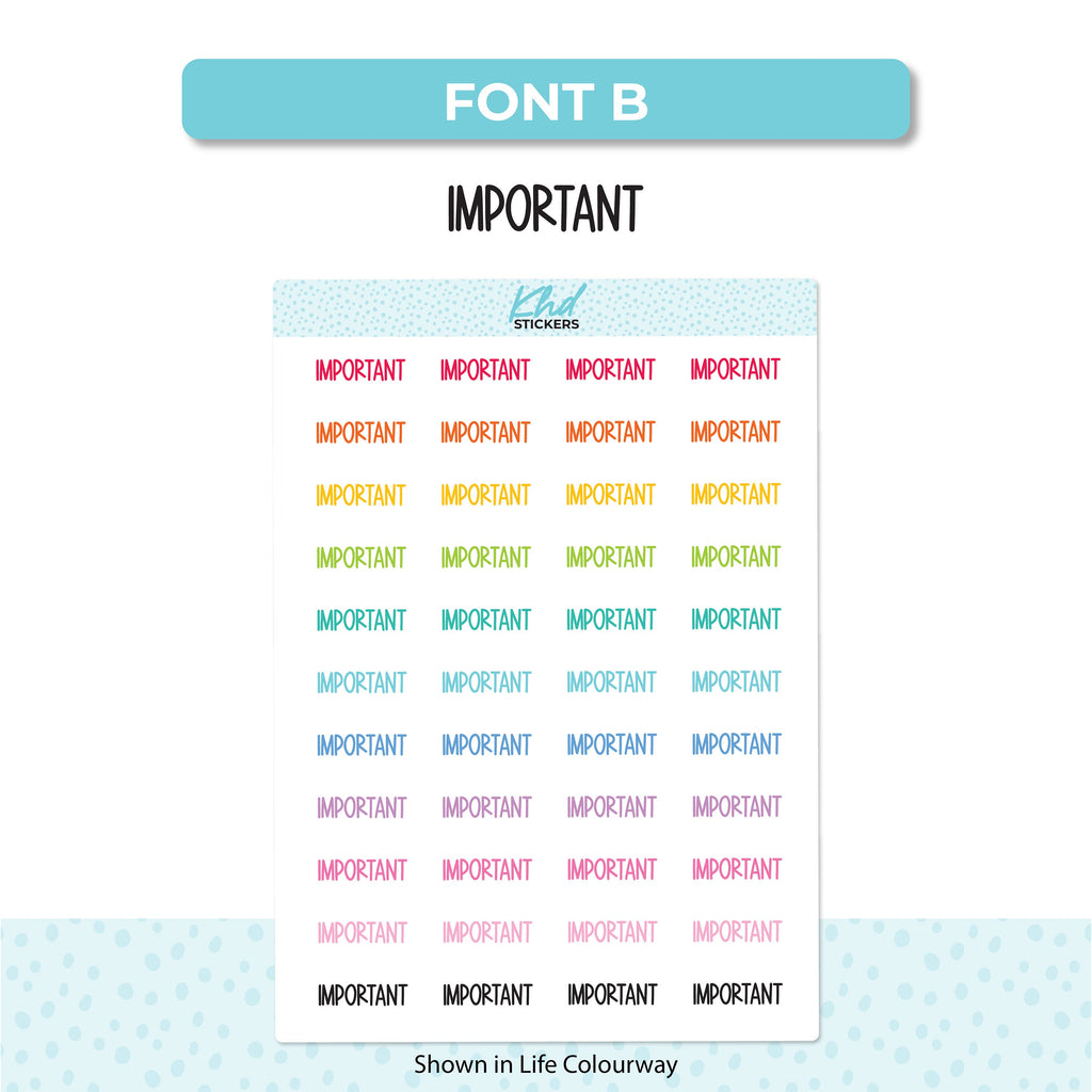 Important Script Planner Stickers