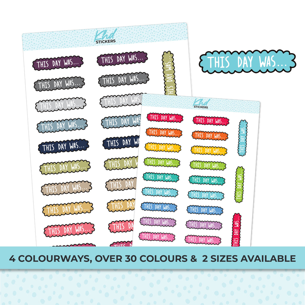 This Day Was Header Stickers Planner Stickers