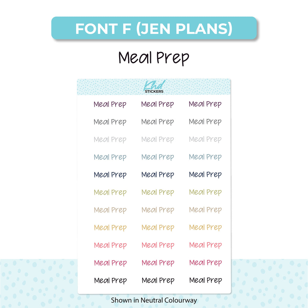 Meal Prep script Planner Stickers