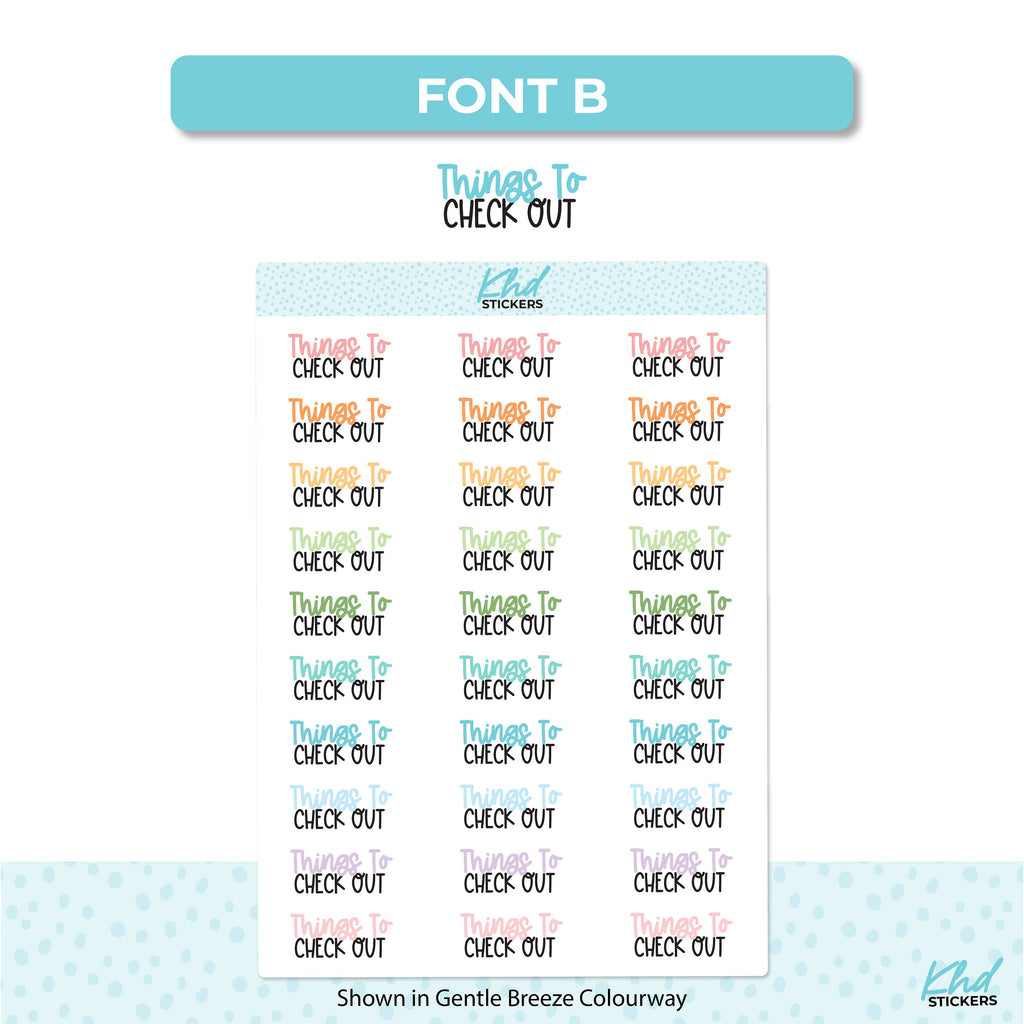 Things To Check Out Script Planner Stickers
