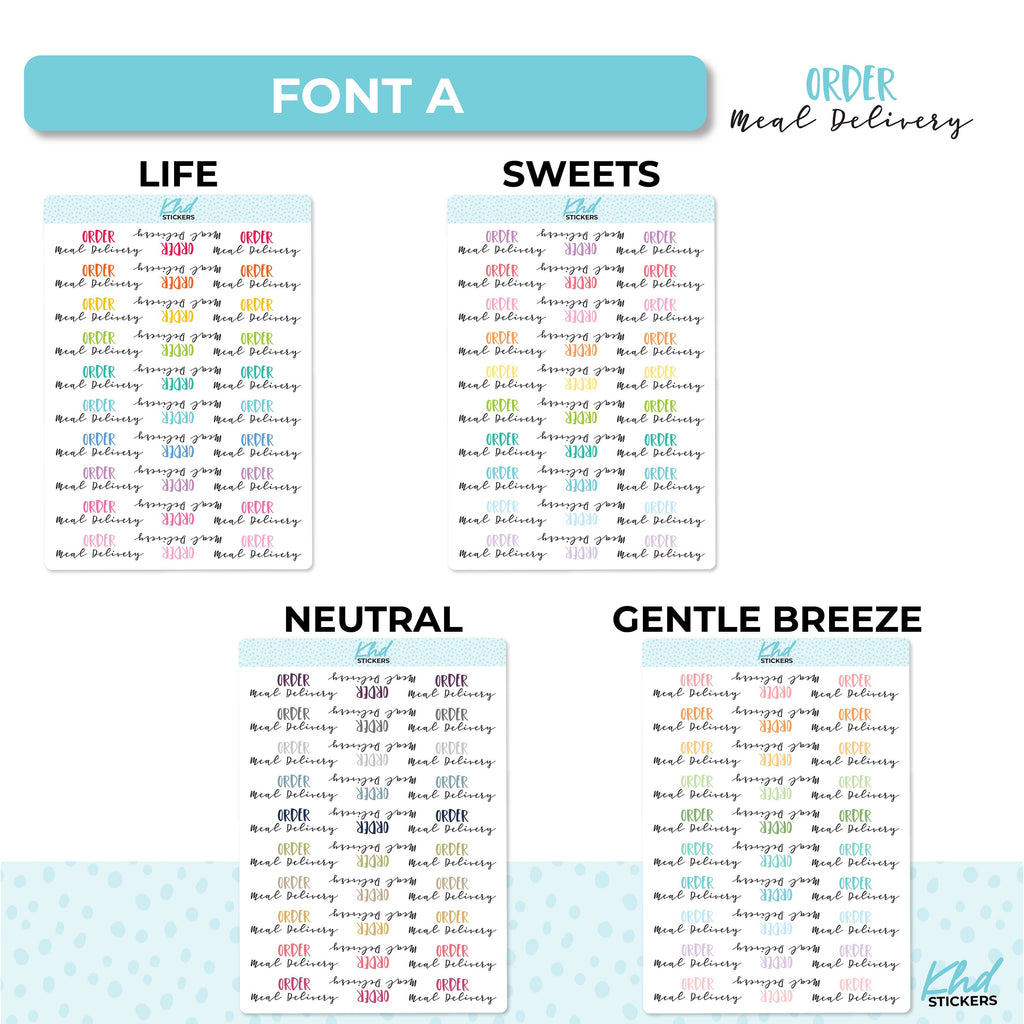 Order Meal Delivery Script Planner Stickers