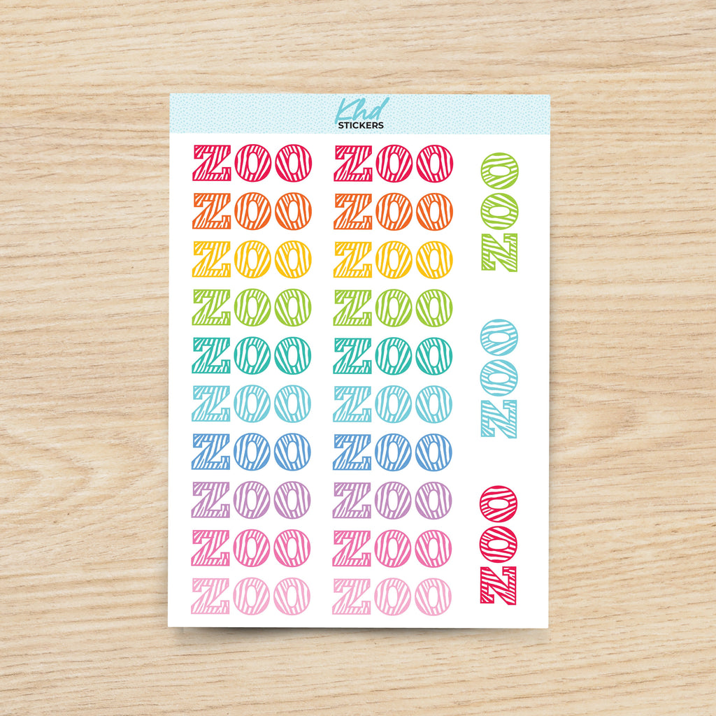 Zoo Planner Stickers