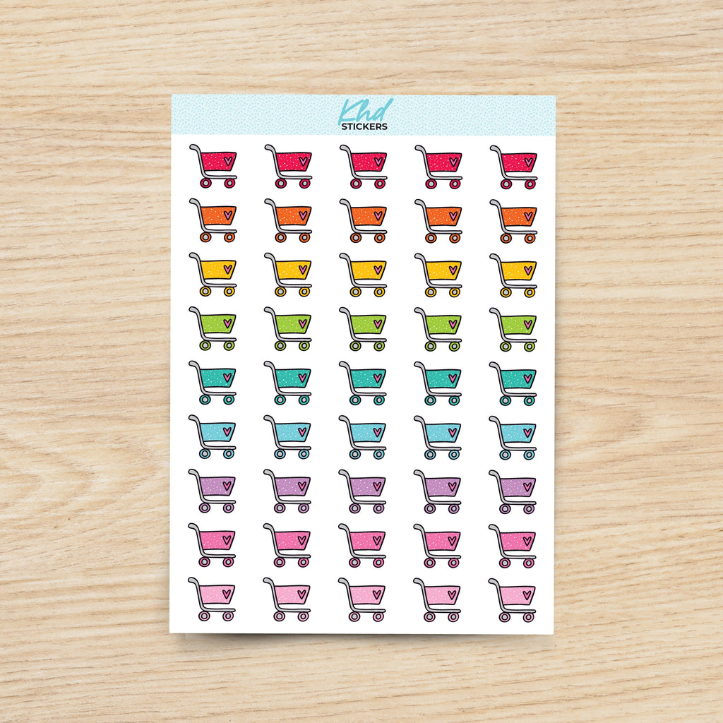 Shopping Trolley Icons Stickers