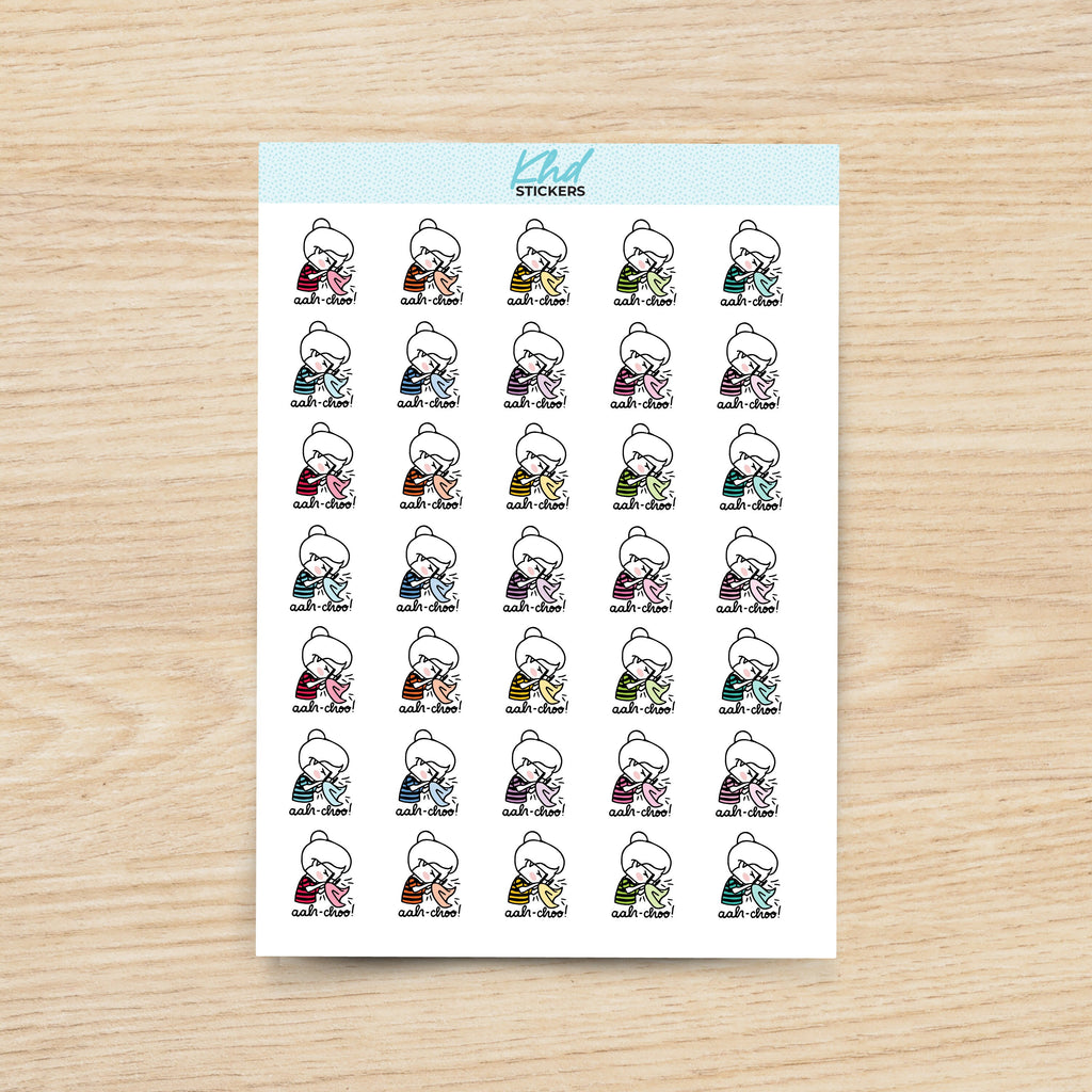Hay Fever Planner Stickers featuring Leona