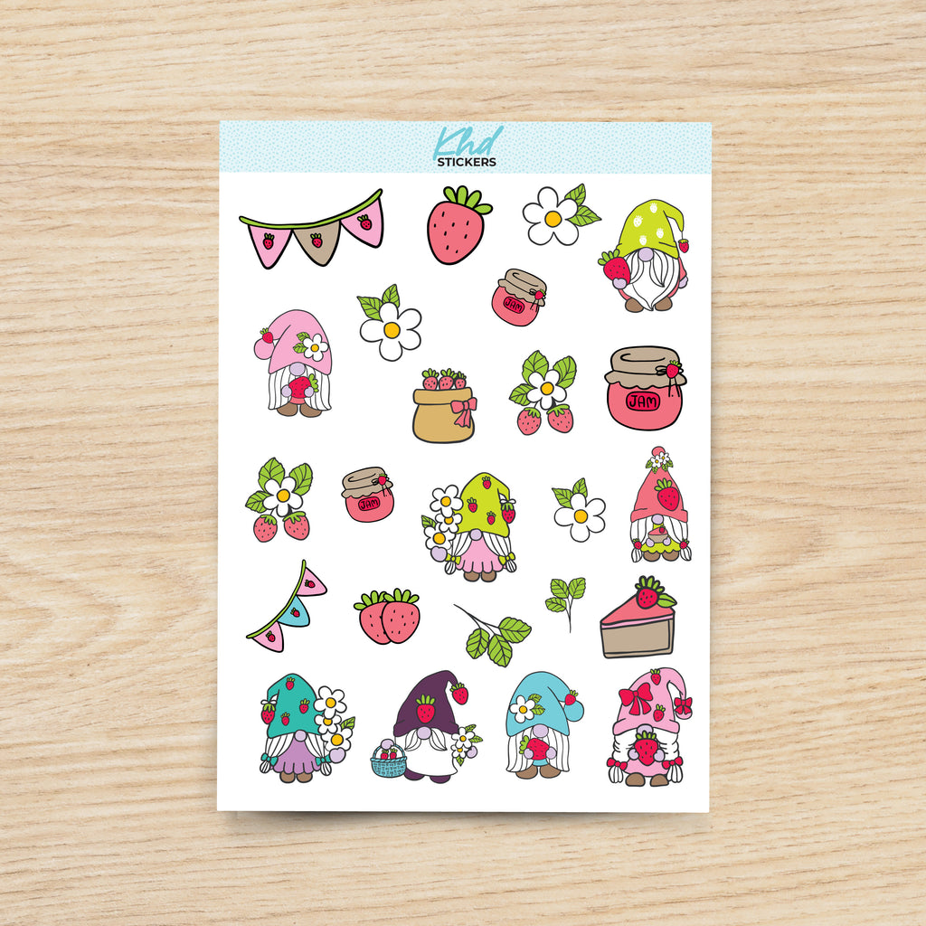 Strawberry & Gnomes Stickers