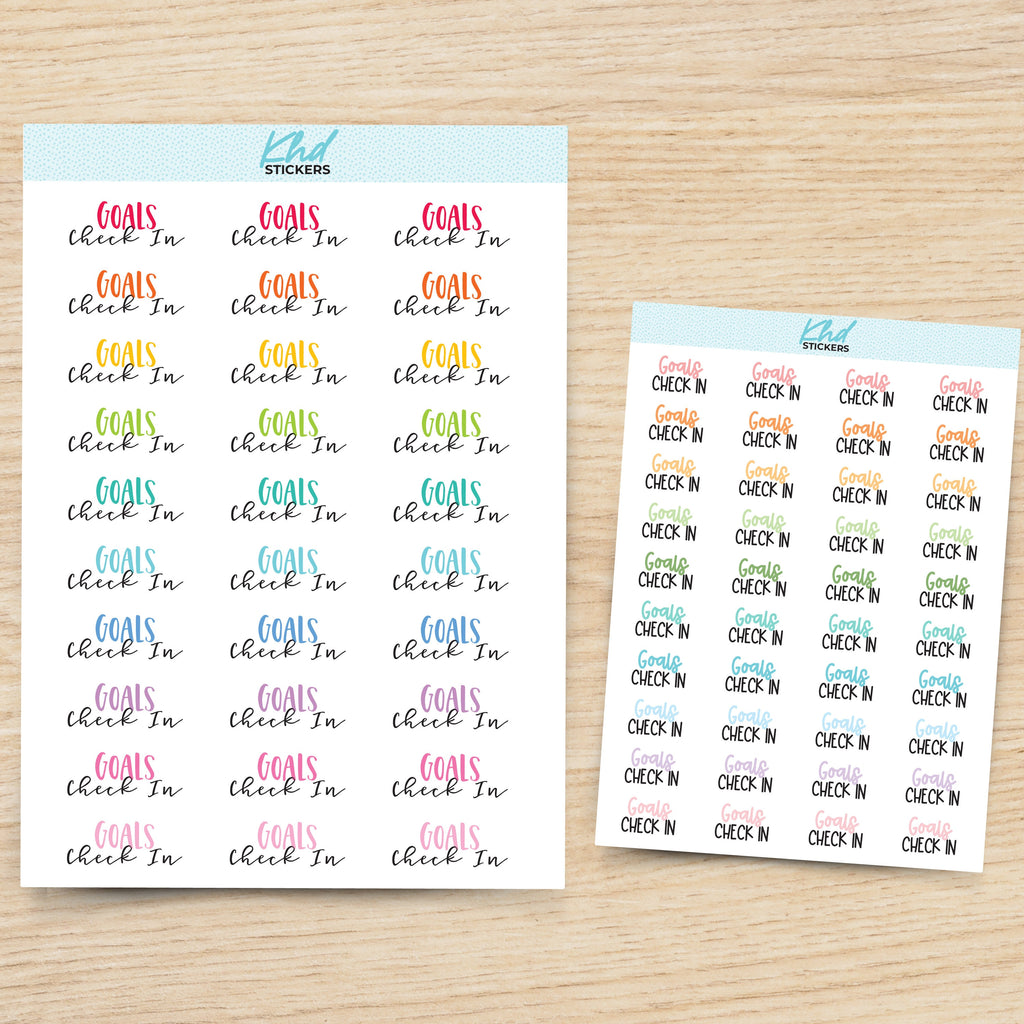 Goals Check In Planner Stickers
