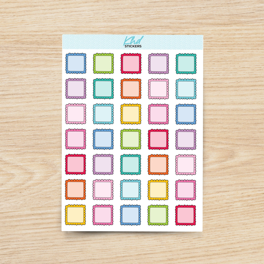 Square Doodle Box Appointment Stickers