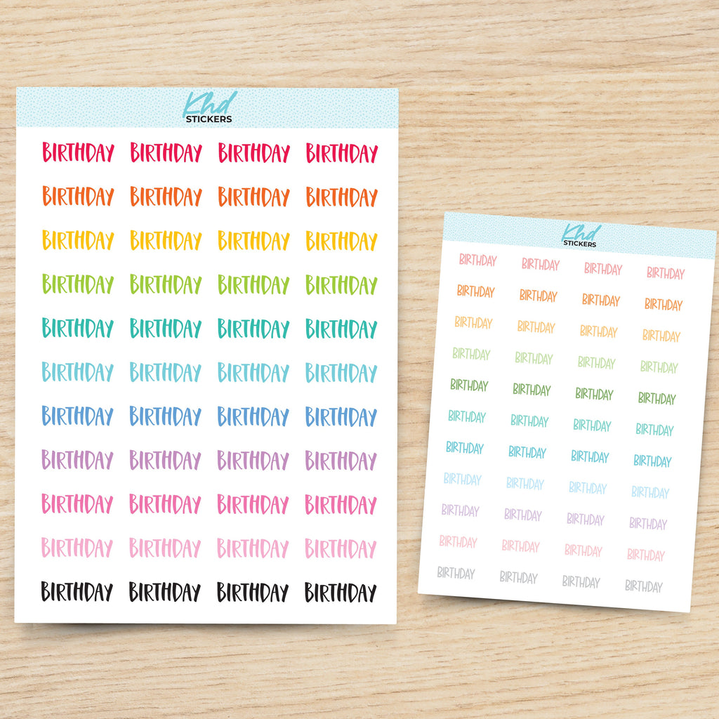 Birthday Planner Stickers