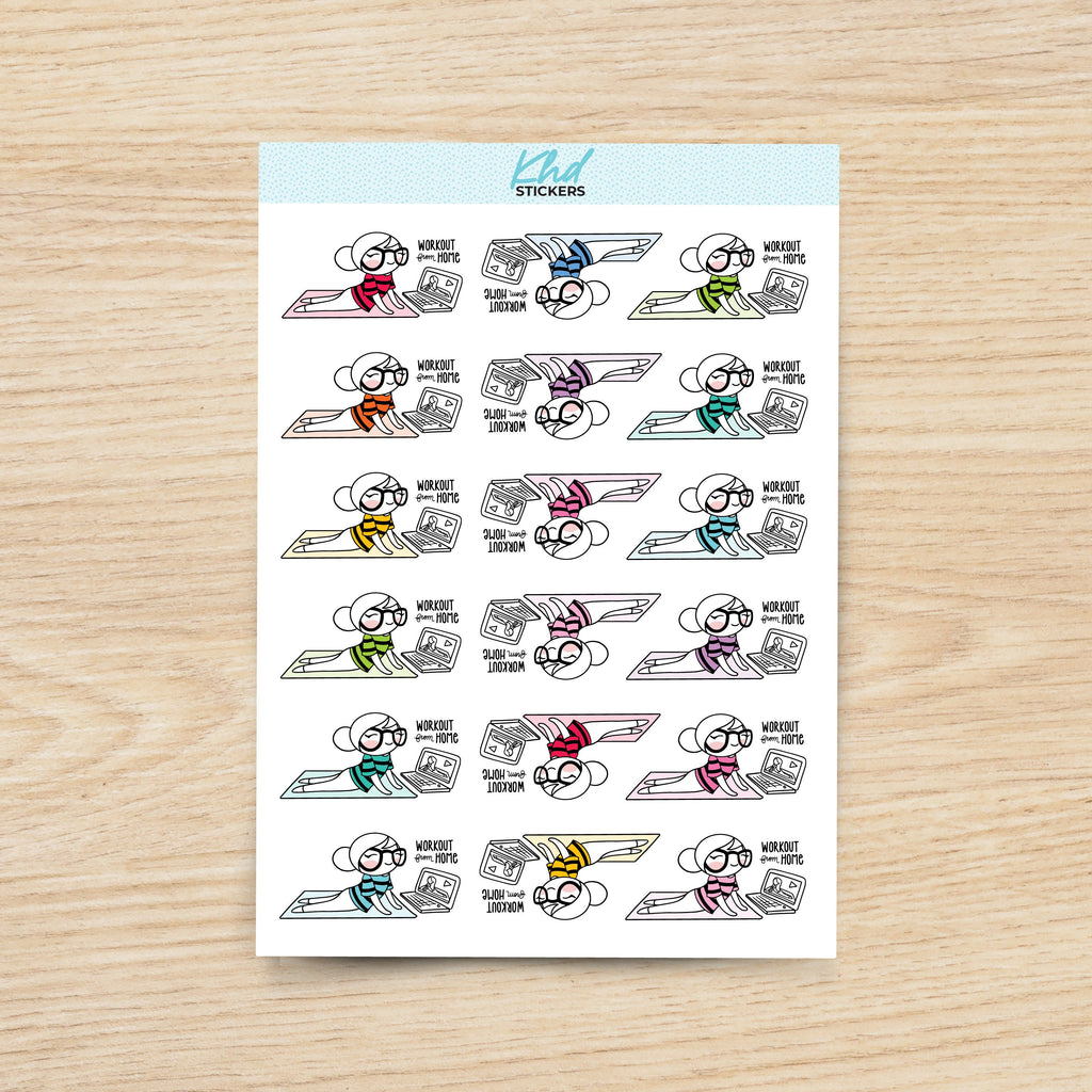 Planner Girl Leona Home Workout Planner Stickers