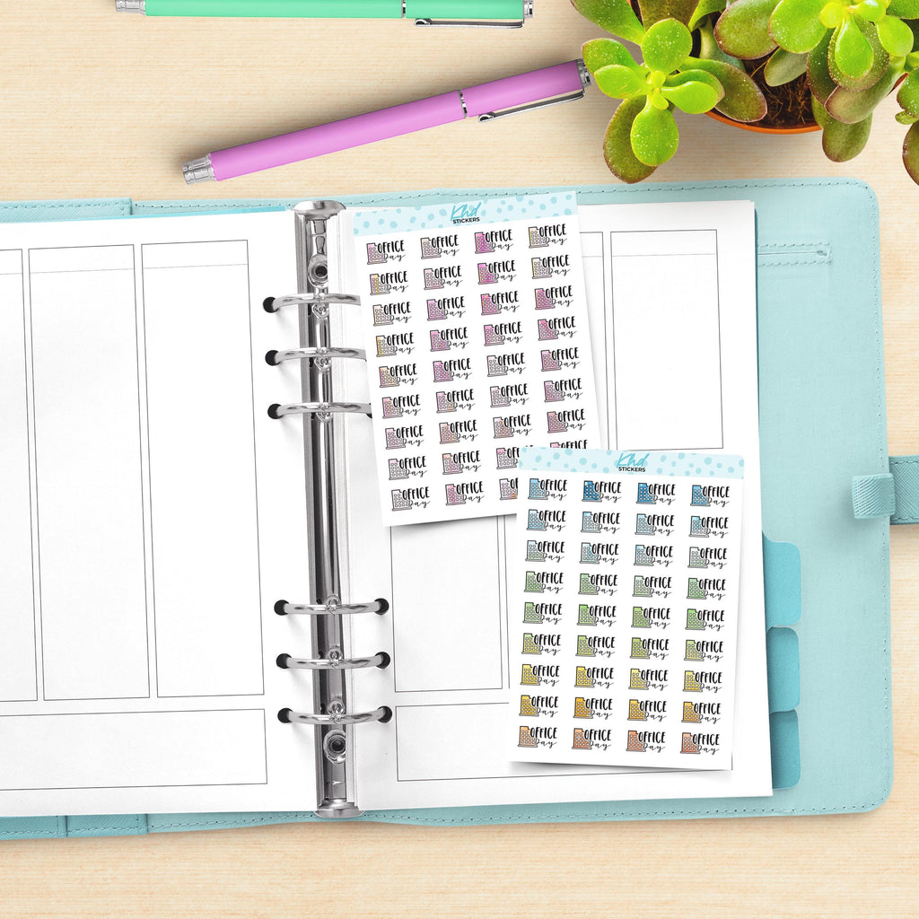 Watercolour Office Day Planner Stickers, Watercolour Collection, Removable