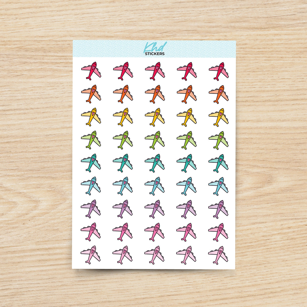 Plane Flight Icons Stickers - Planner Stickers - Removable
