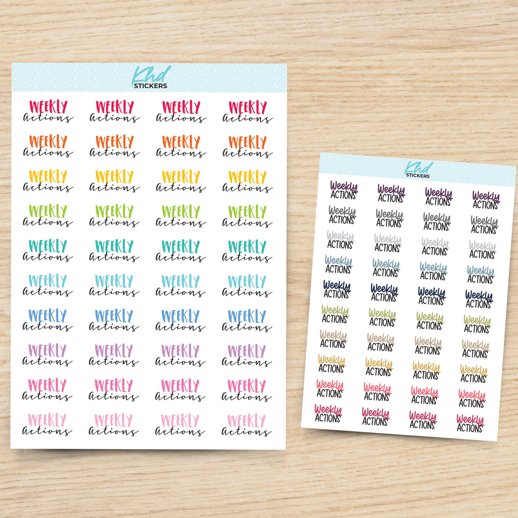 Weekly Actions Planner Stickers