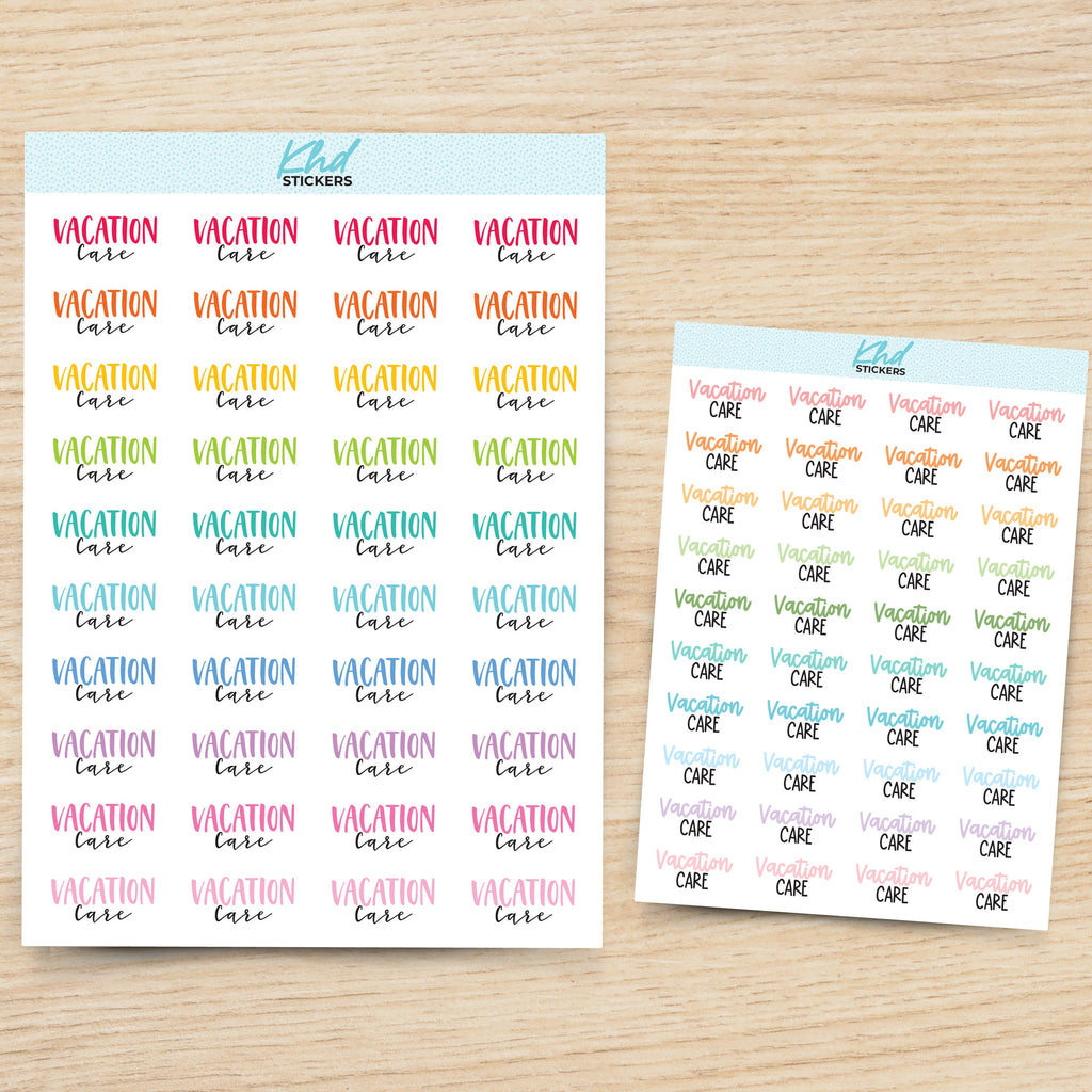 Vacation Care Stickers