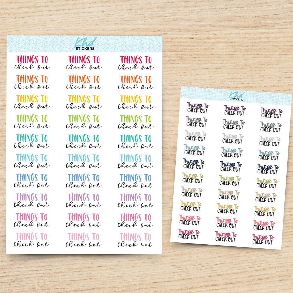 Things To Check Out Script Planner Stickers