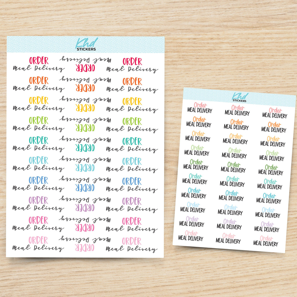 Order Meal Delivery Script Planner Stickers