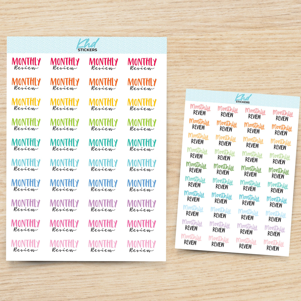 Monthly Review Stickers
