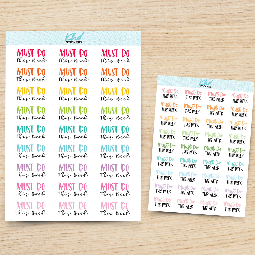 Must Do This Week Planner Stickers