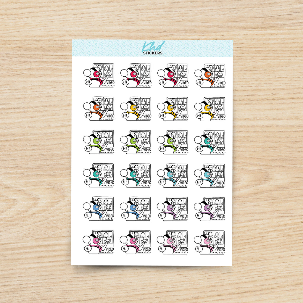Planner Girl Leona Video Conference Planner Stickers