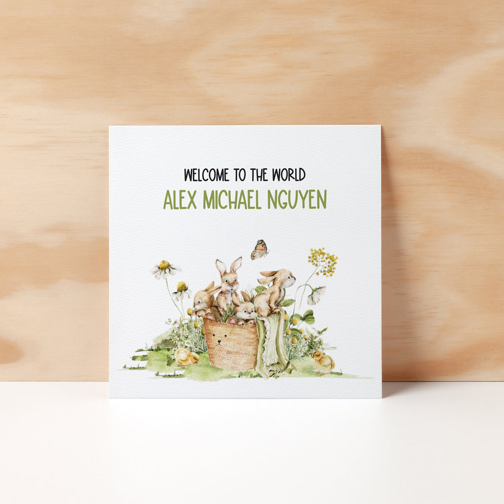 Personalised Welcome To The World, New Baby Greeting Card, Customised - New Born Cards - Greeting Cards