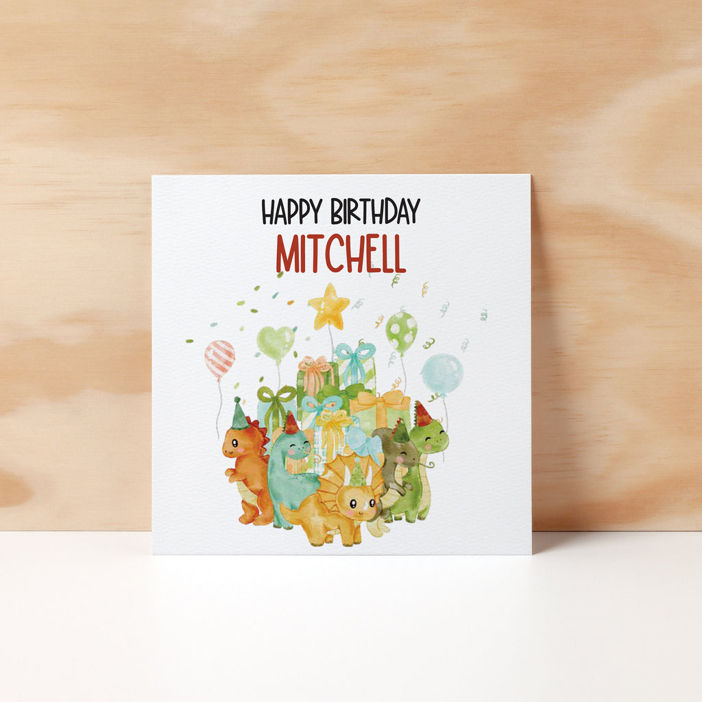 Personalised Dinosaur Birthday Card, Customised, Greeting Card - Birthday Cards - Greeting Cards