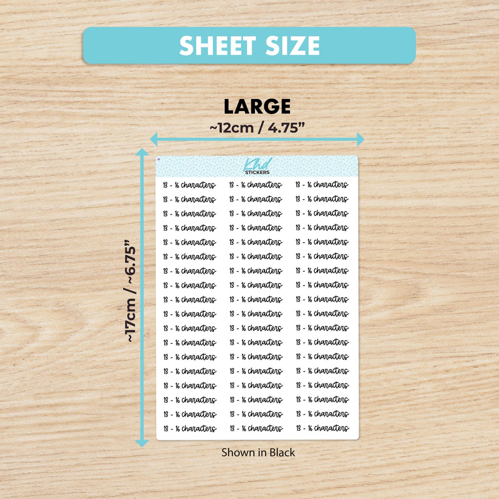 Design Your Own Script Planner Stickers