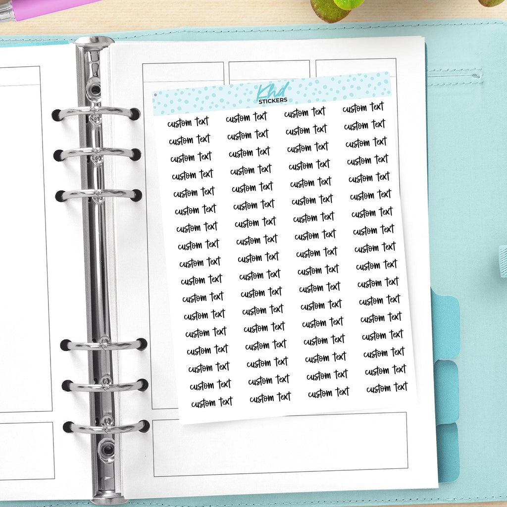 Design Your Own Script Planner Stickers