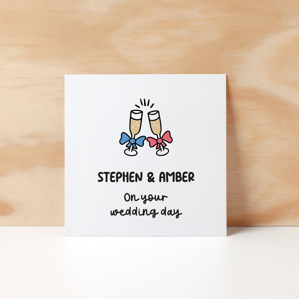 Personalised Wedding Greeting Card, Choice of colours, Customised - Wedding Cards - Wedding & Engagement Cards