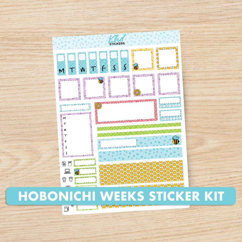 Busy Bee sticker kit to fit Hobonichi Weeks, Set 47007