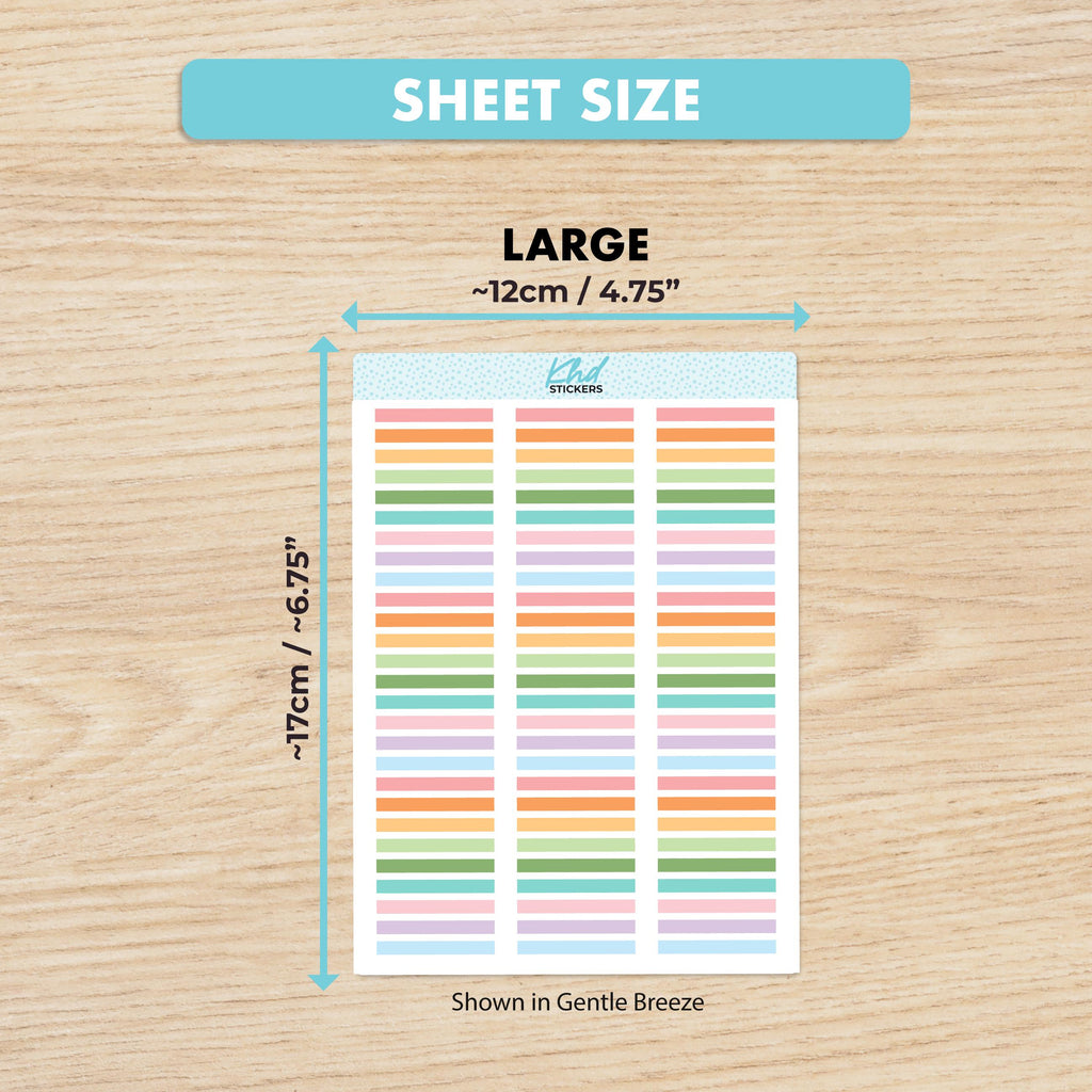 Divider & Border Stickers - Solid colours for designed for Hobonichi Cousin planner columns