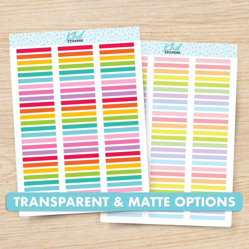 Divider & Border Stickers - Solid colours for designed for Hobonichi Cousin planner columns