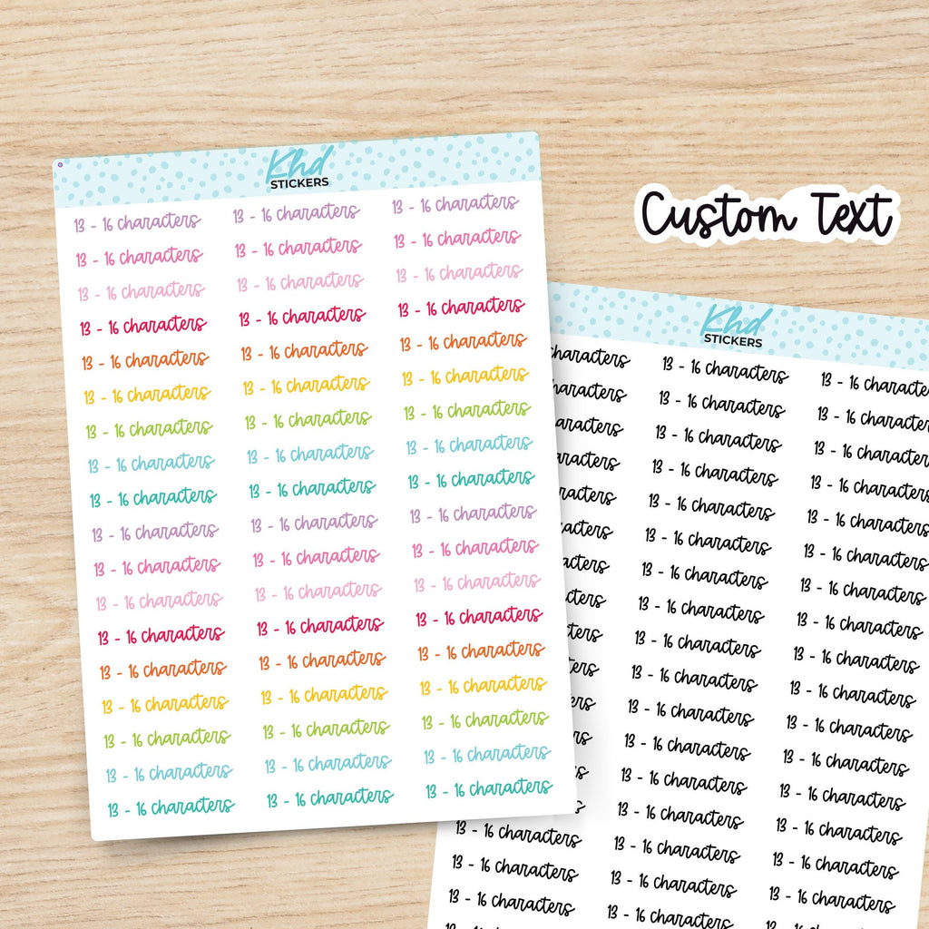 Design Your Own Script Planner Stickers