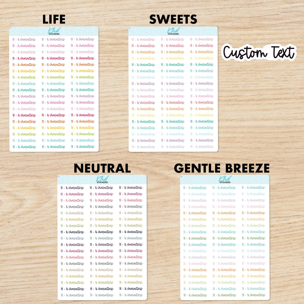 Design Your Own Script Planner Stickers