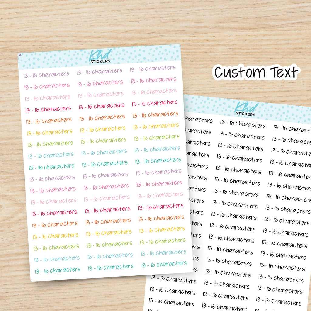 Design Your Own Script Planner Stickers