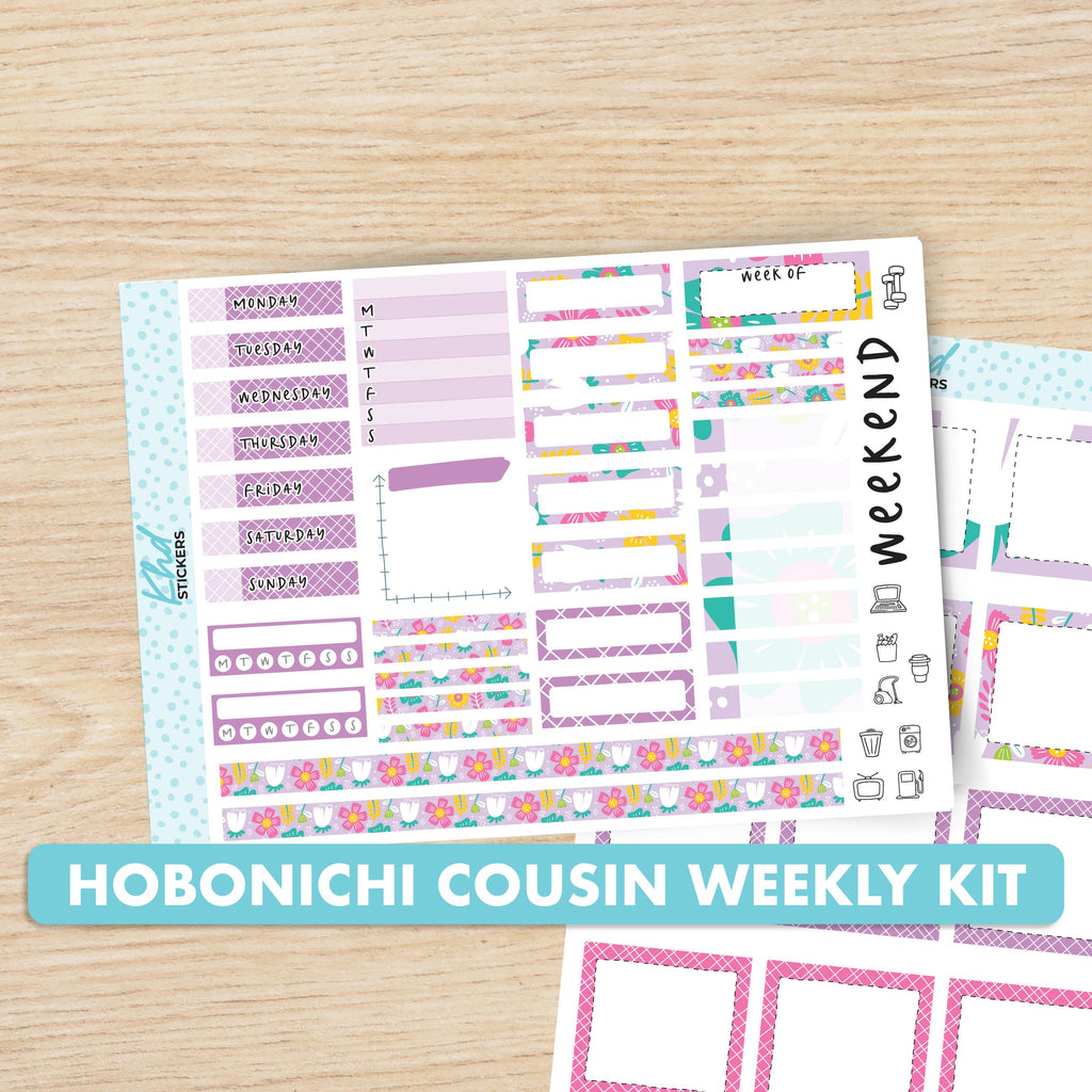 the hobonich coun weekly kit is shown on a table