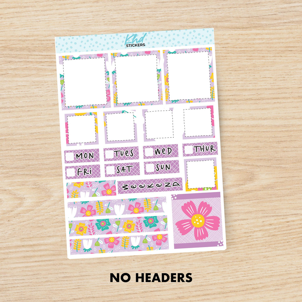 a printable planner sticker with flowers on it