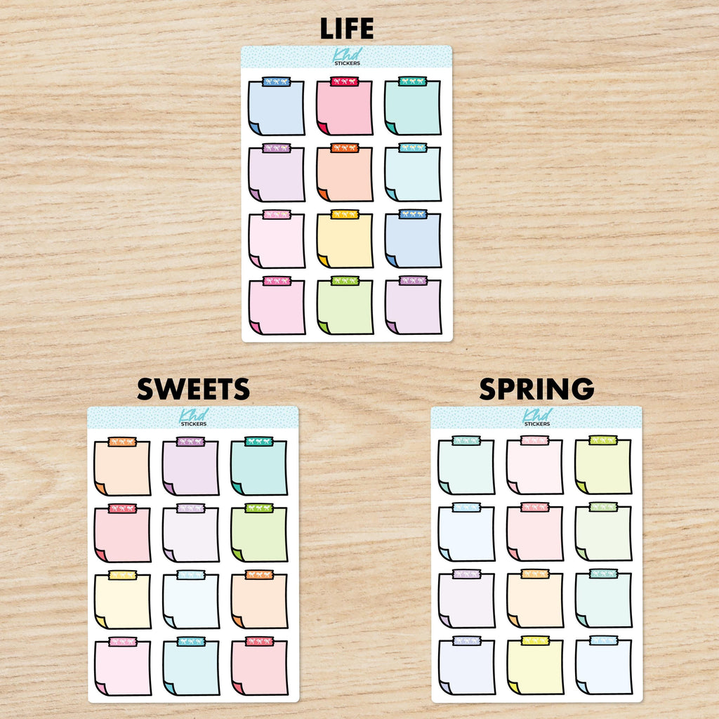 Sticky Note Squares Appointment Stickers