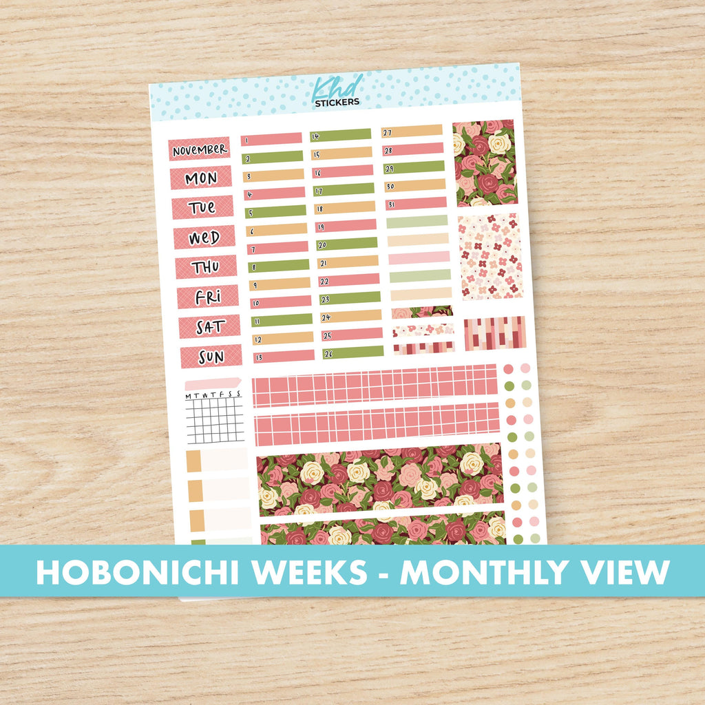 Country Meadow Hobonichi Weeks Monthly View Planner Sticker Kit