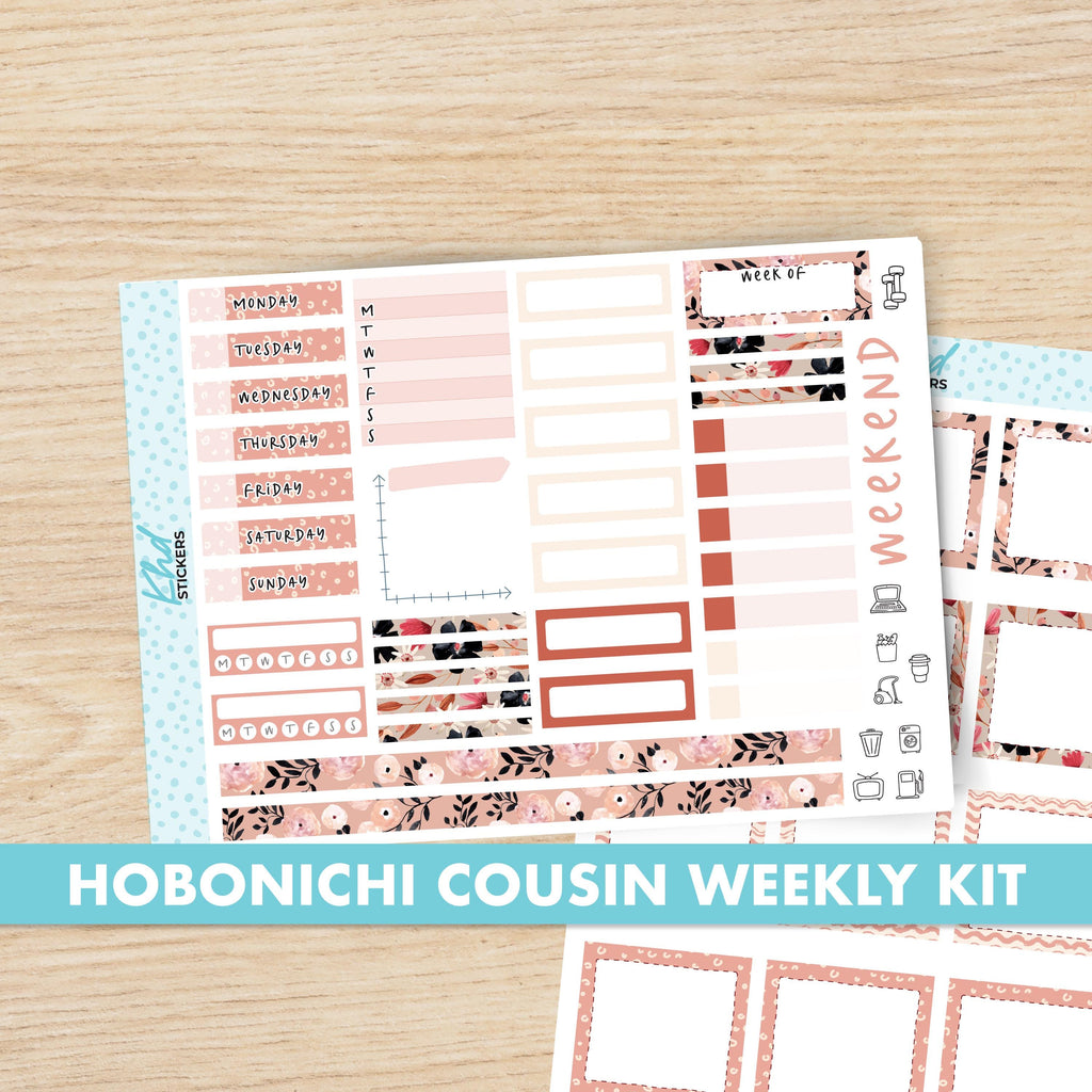 Floral Sticker kit to fit Hobonichi Cousin (A5) planner