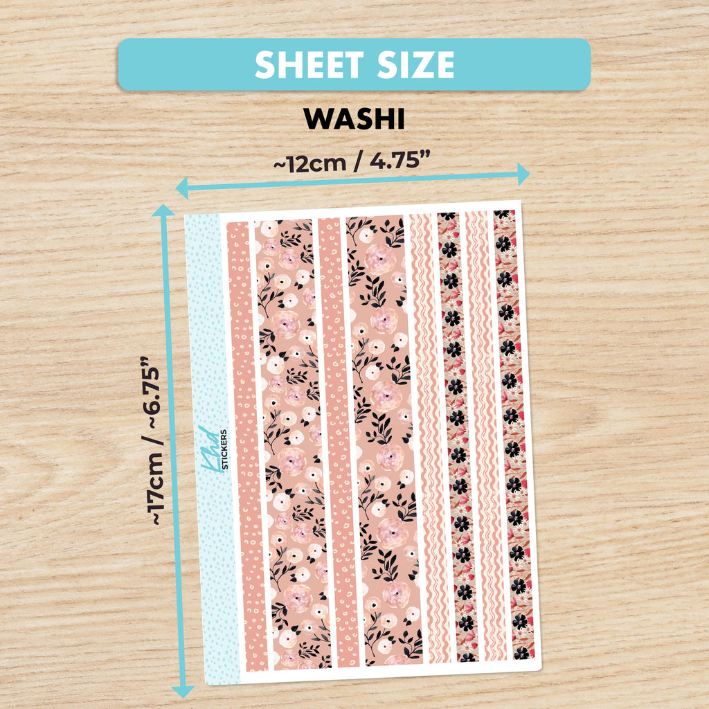 Floral Decorative Washi Strip Stickers