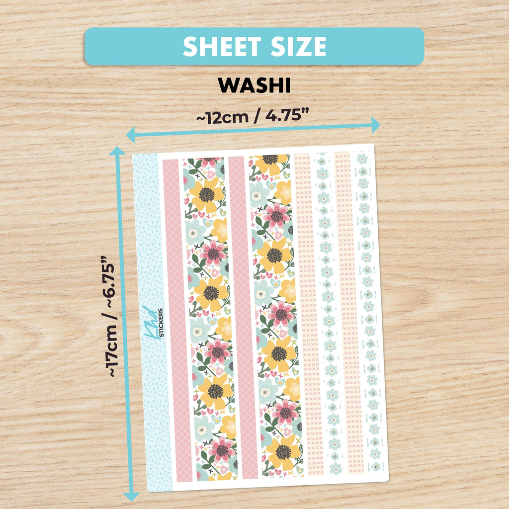 Pretty Pastel Floral Sticker kit to fit Hobonichi Weeks