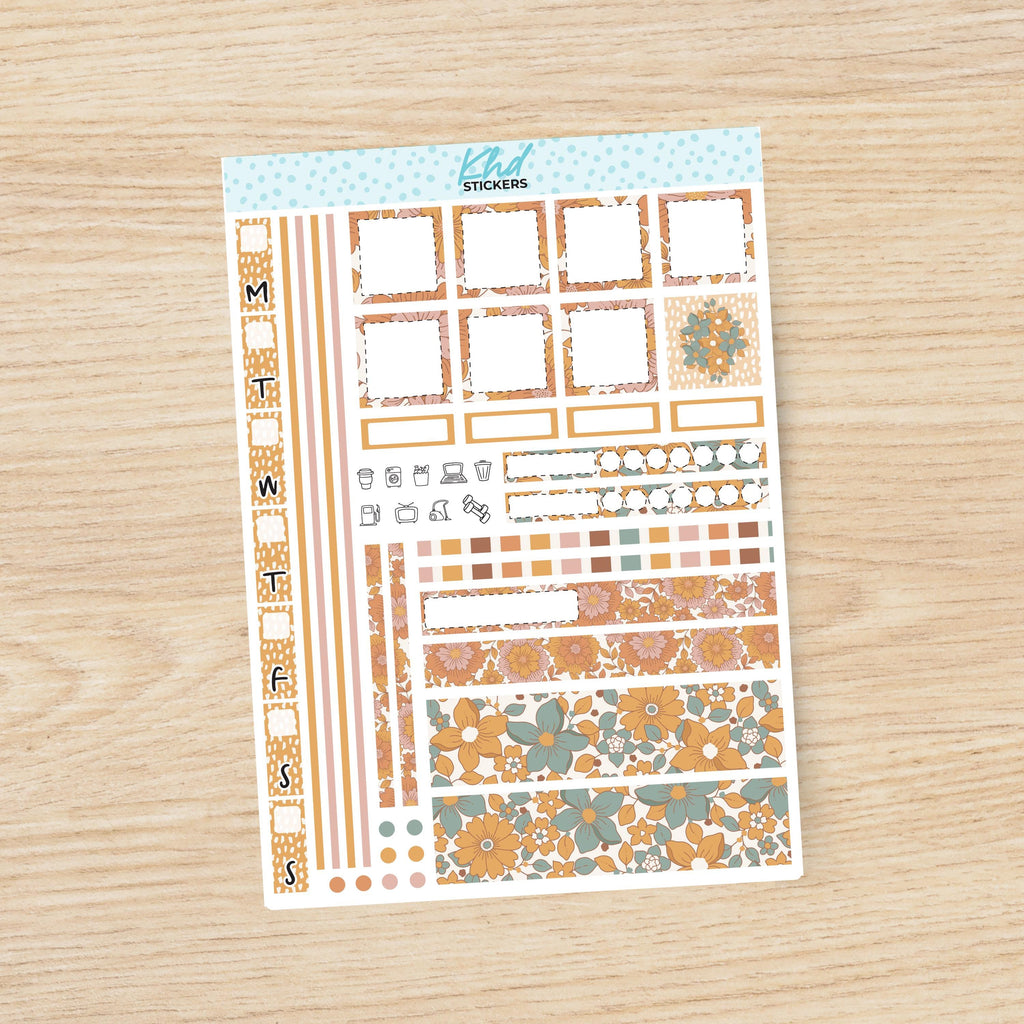 Vintage Floral sticker kit to fit Hobonichi Weeks