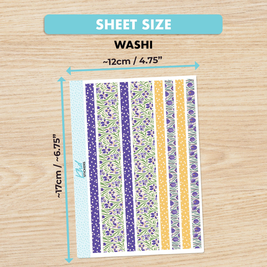 Purple Vertical Floral Planner Sticker Set