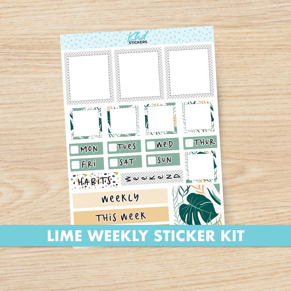 Tropical Lime Weekly Planner Sticker Kit, Set 47019