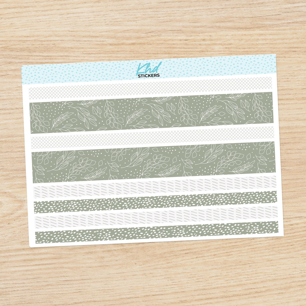 Relaxed Sunday Decorative Washi Strip Stickers, to fit most planners, dot journals, and notebooks. Set 47020