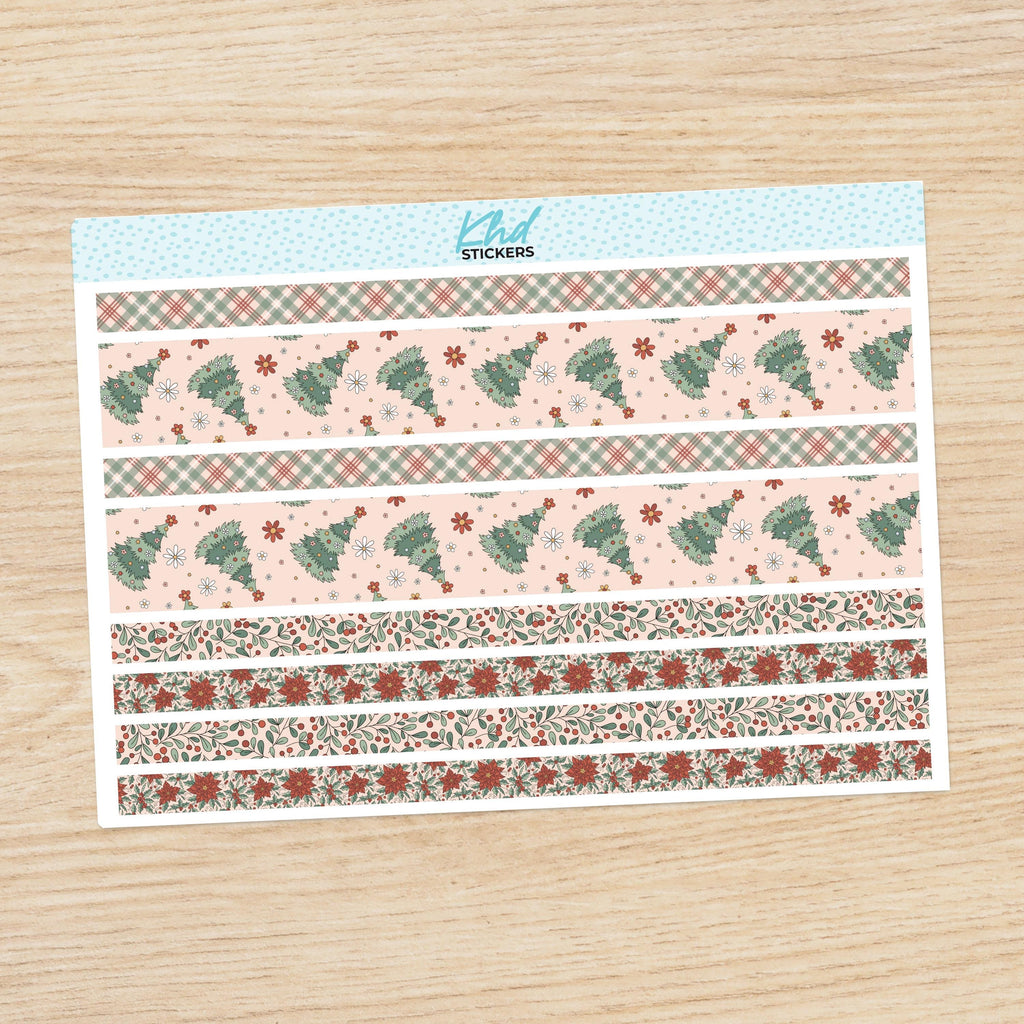 Christmas Love Decorative Washi Strip Stickers, to fit most planners, dot journals, and notebooks. Set 47025